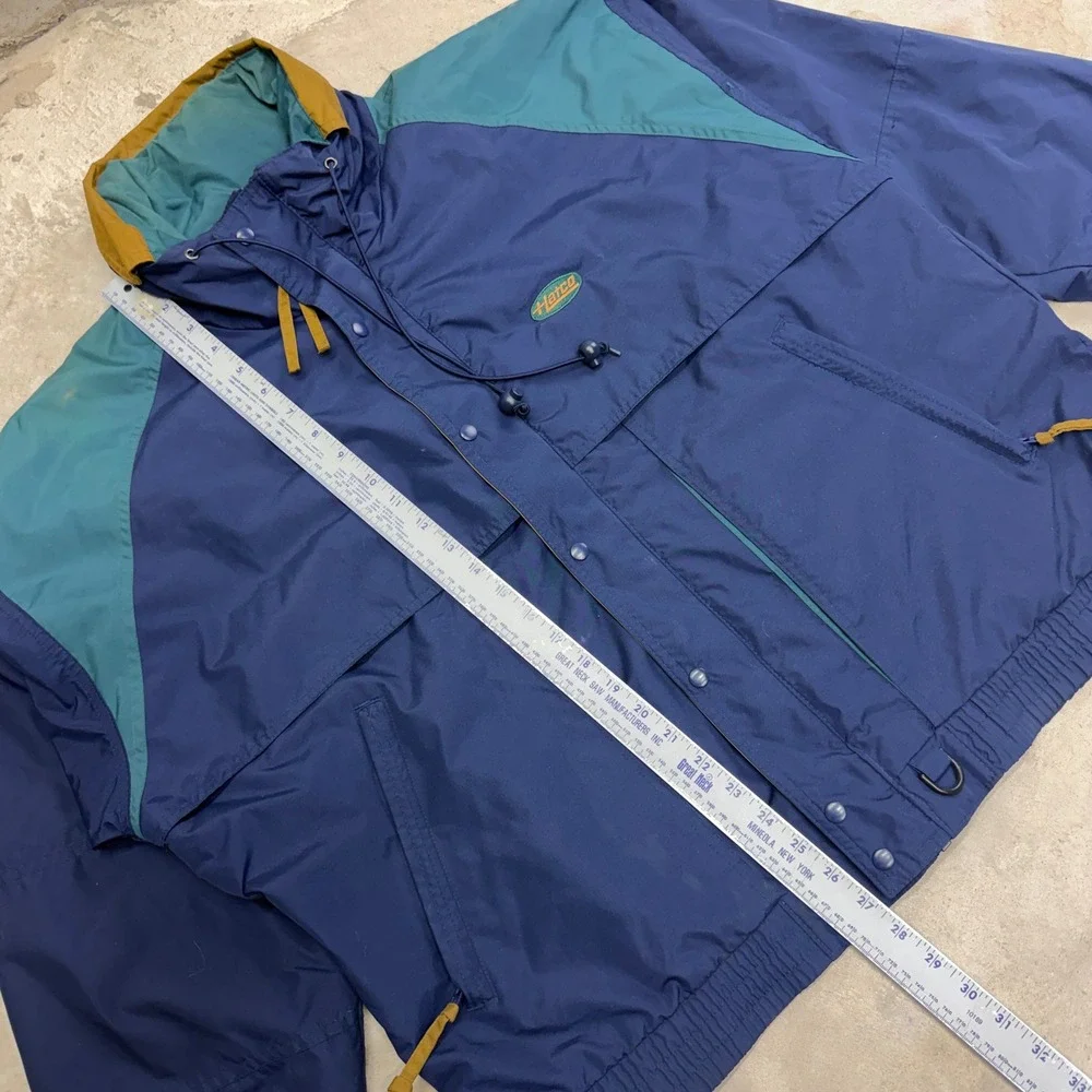 VTG Y2K Dunbrooke Images Colorblock Windbreaker Jacket XL Navy Teal Gold Outdoor